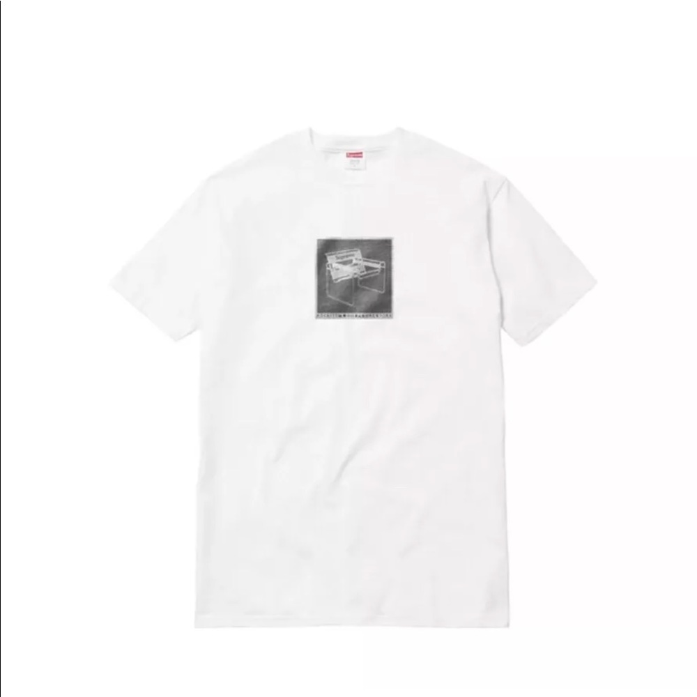 Genuine Supreme White Chair tee SS18 Large Authent